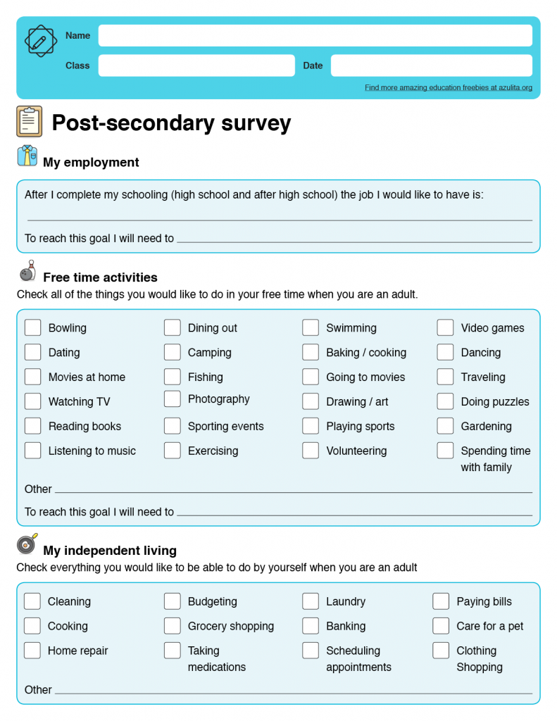 Post-secondary survey - Azulita