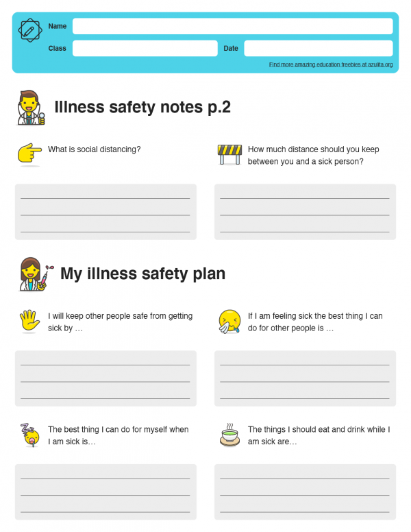 Illness safety worksheet - Azulita